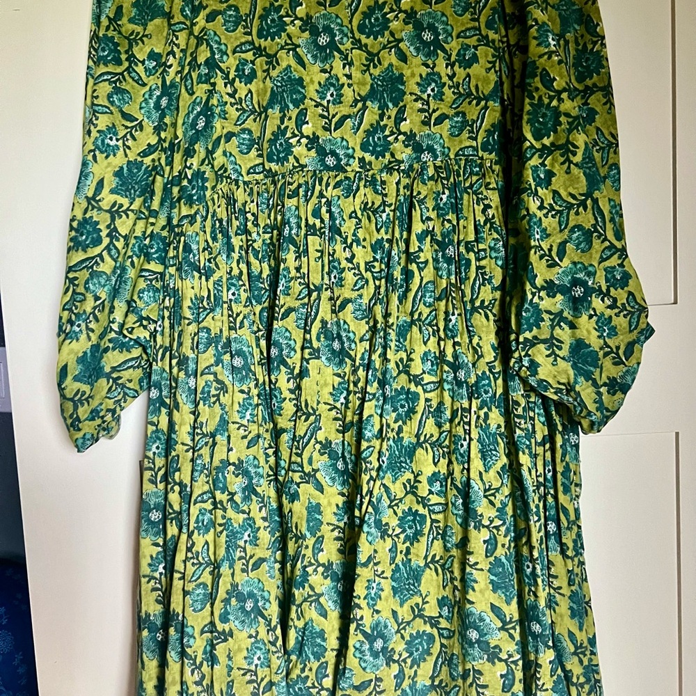 NATURAL LIFE Green and Teal Floral Midi Dress - Picture 2 of 3